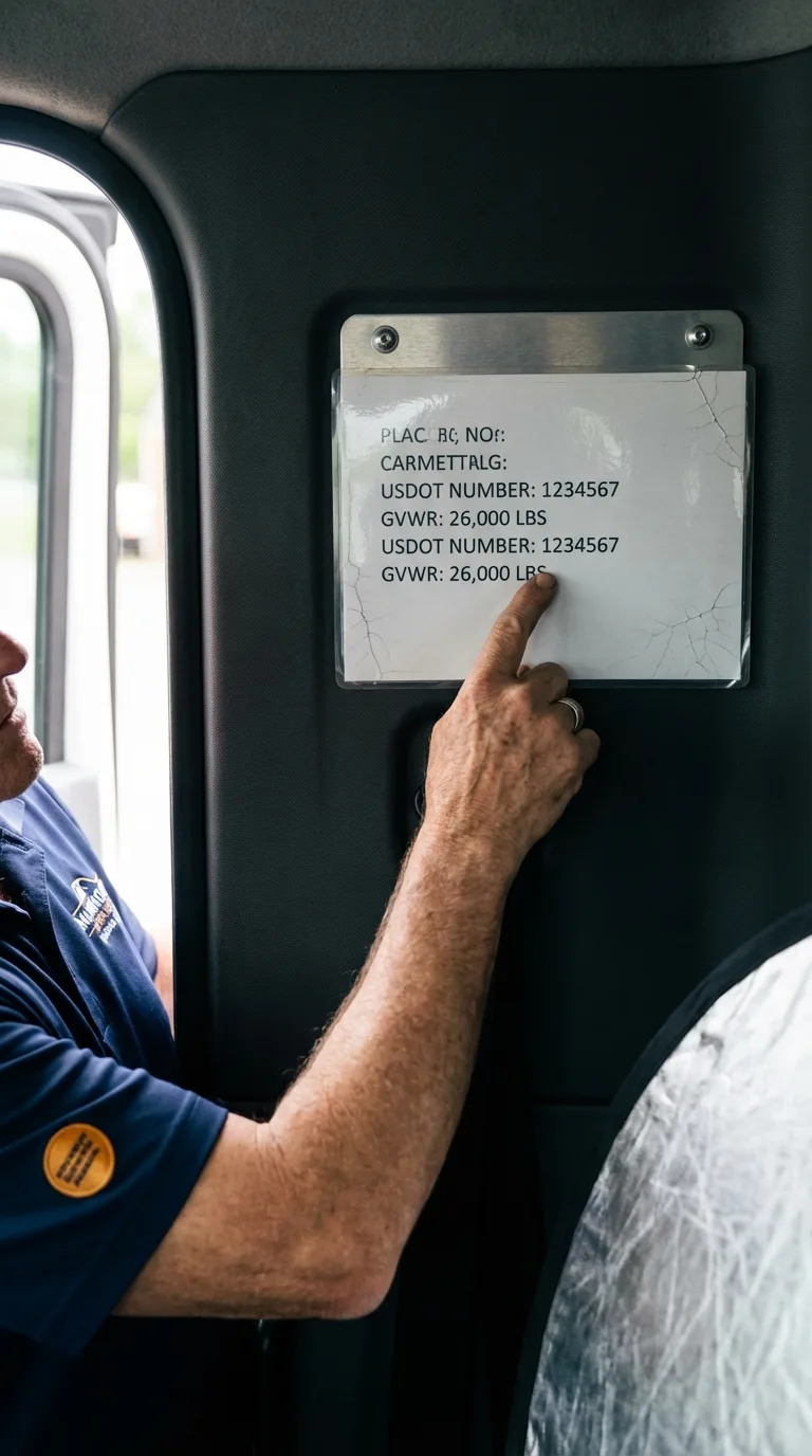 USDOT licensing placard verification in Herington